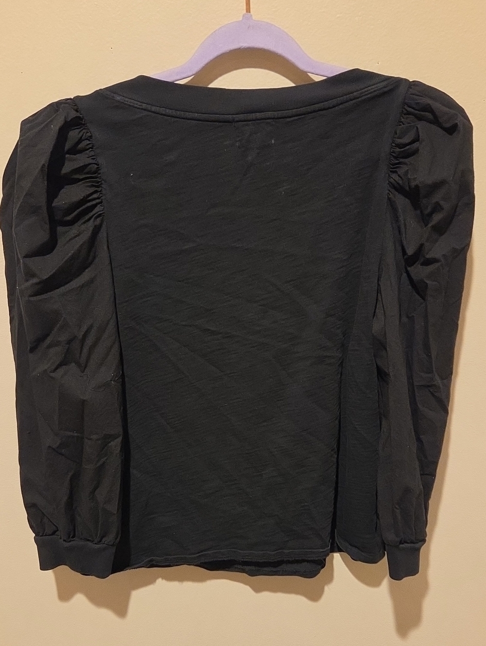 ❤️ NATION LTD - TORI ASYMMETRIC PUFF SLEEVE COMBO TOP IN JET BLACK, XL - Picture 10 of 11